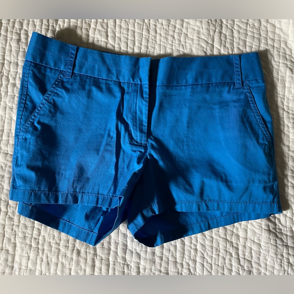 J. Crew 100% Cotton Chino Broken-in Shorts, Size 4, Blue (Sea), BNWT